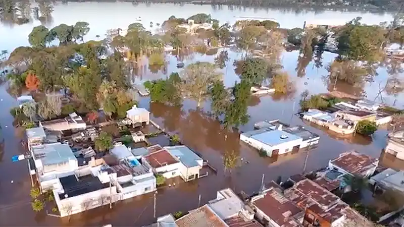 Video: Las imágenes aéreas de la inundación en Concordia 