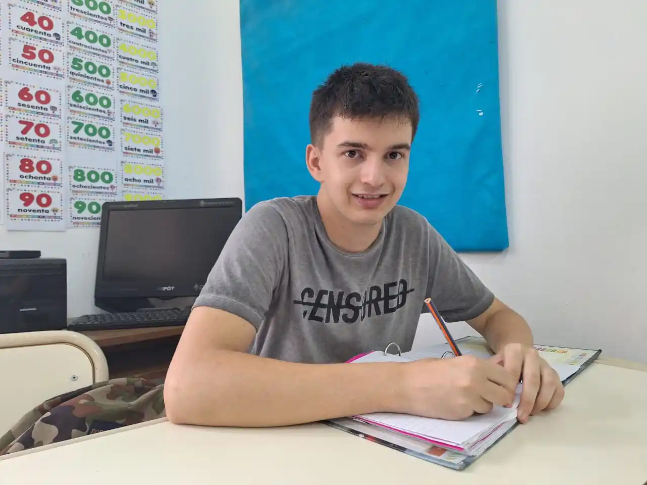 Damián Farchetto viaja todos los días a Devoto para estudiar en la Escuela Especial Arturo Barbero