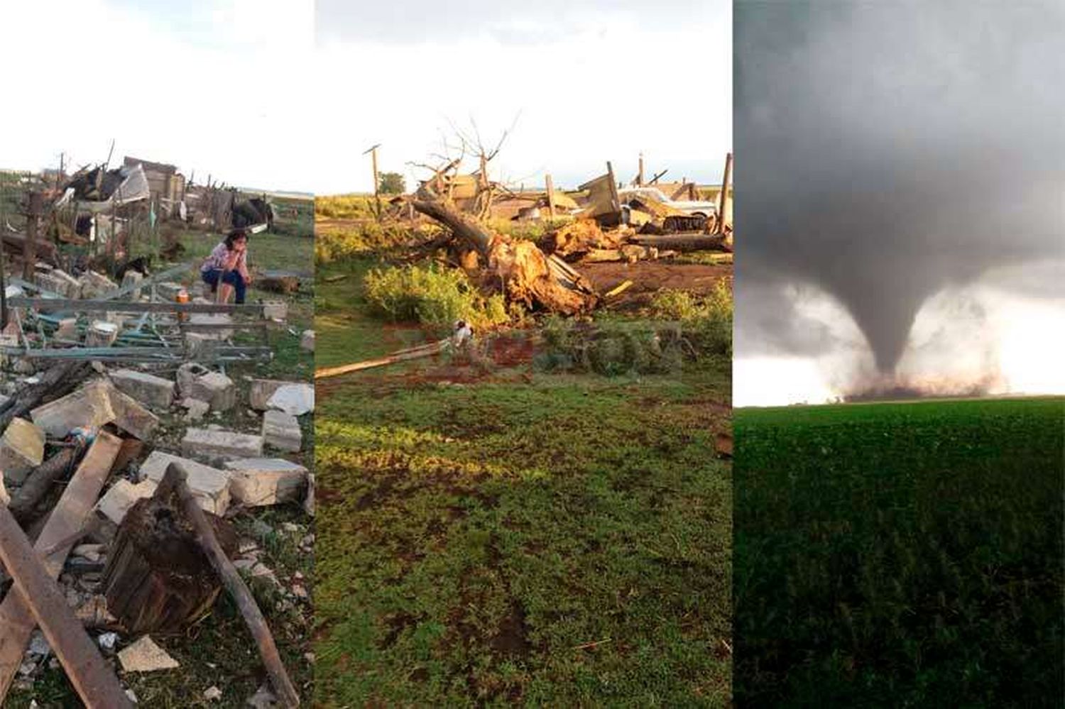 El tornado que afectó La Dulce también provocó destrozos en cercanías de Fulton en Tandil