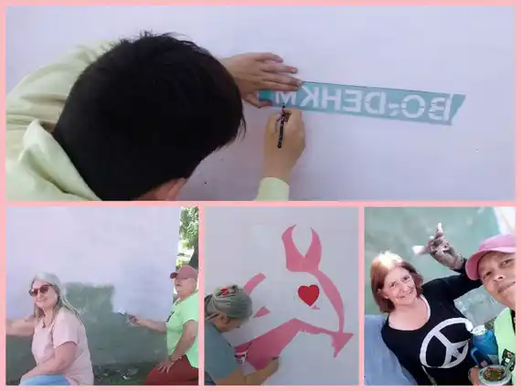 Inauguración de mural en homenaje al Octubre Rosa