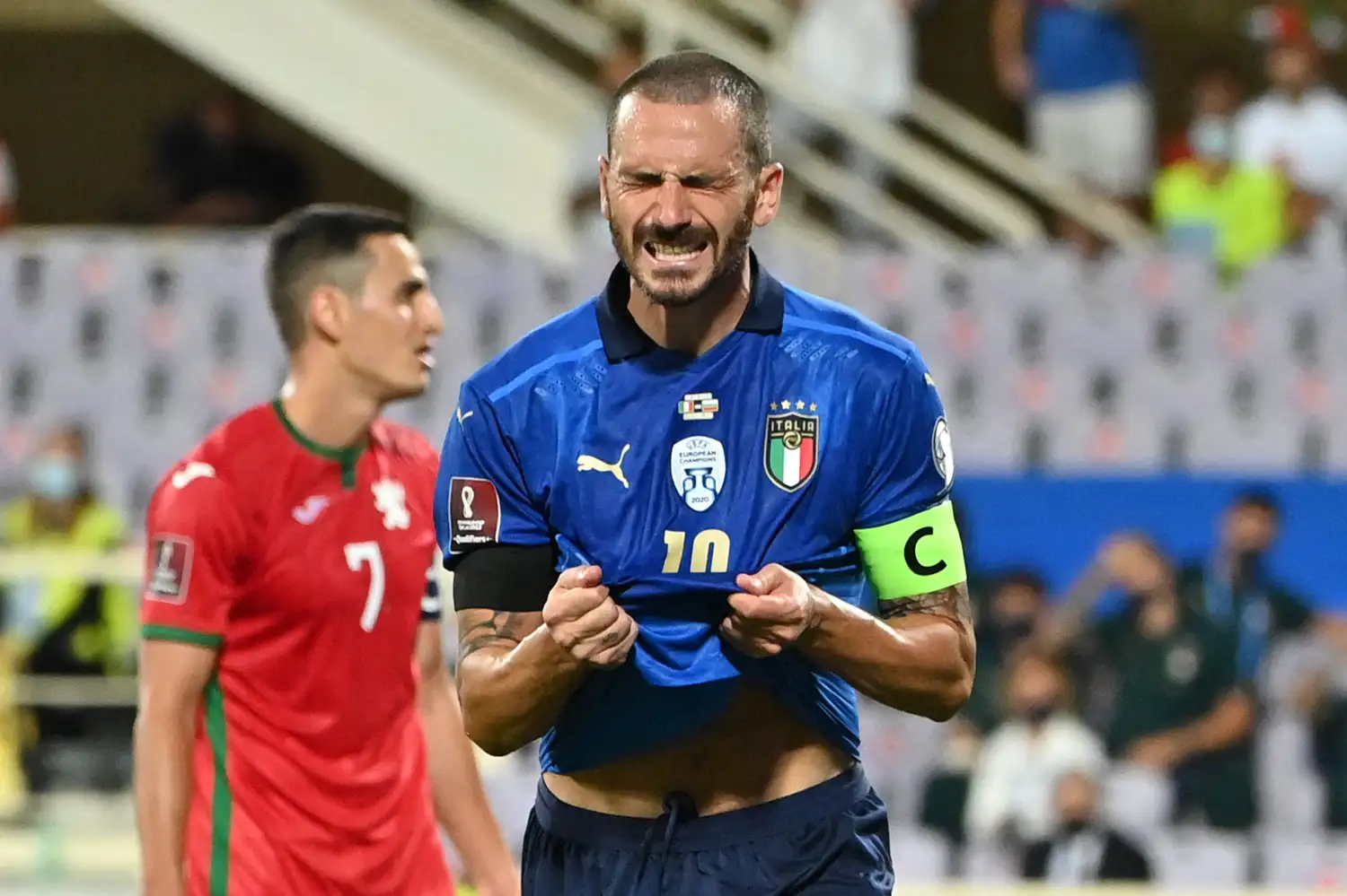 El lamento es de Bonucci, el capitán italiano.