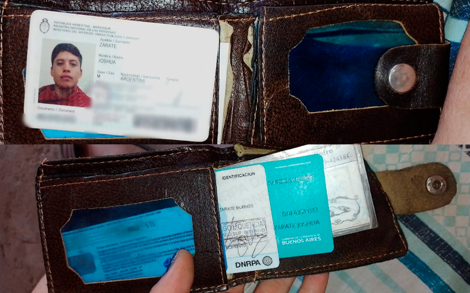 Encontraron la billetera de Joshua