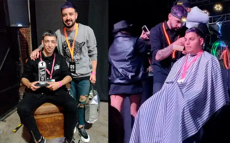 Los barberos sampedrinos Agustín Malacalza y Cristian Ríos se destacaron en la Rosario Barber Battle