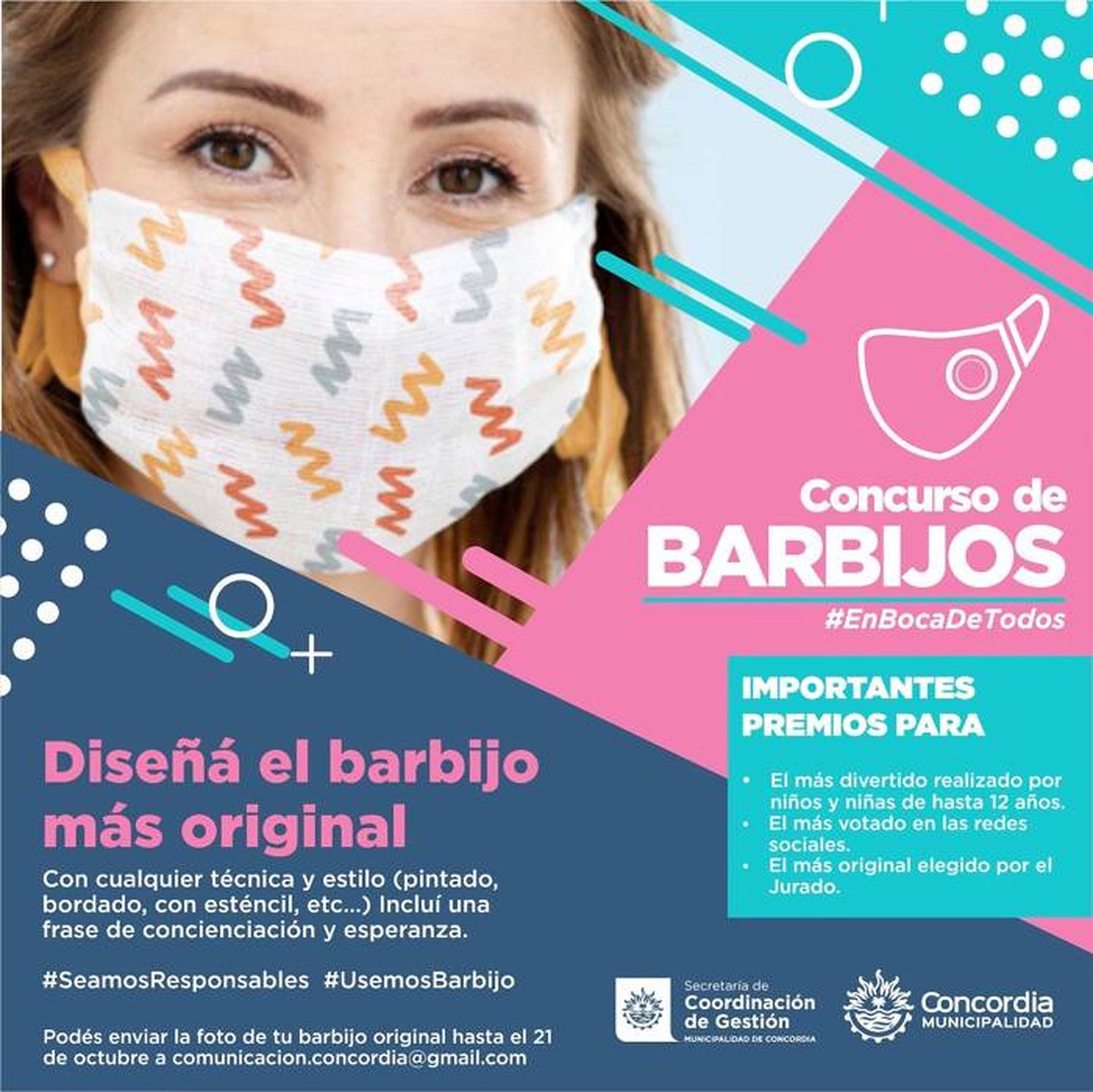 Concurso de diseño e  intervención de barbijos 