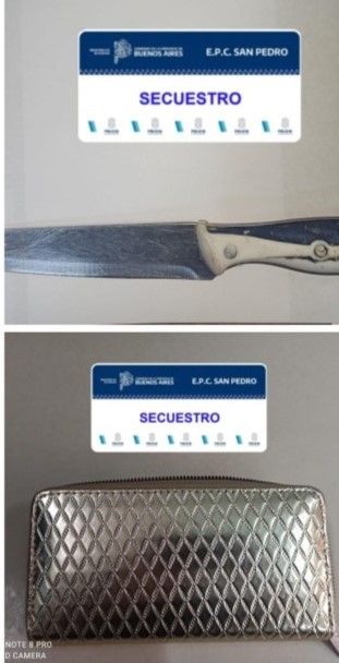 cuchillo y cartera