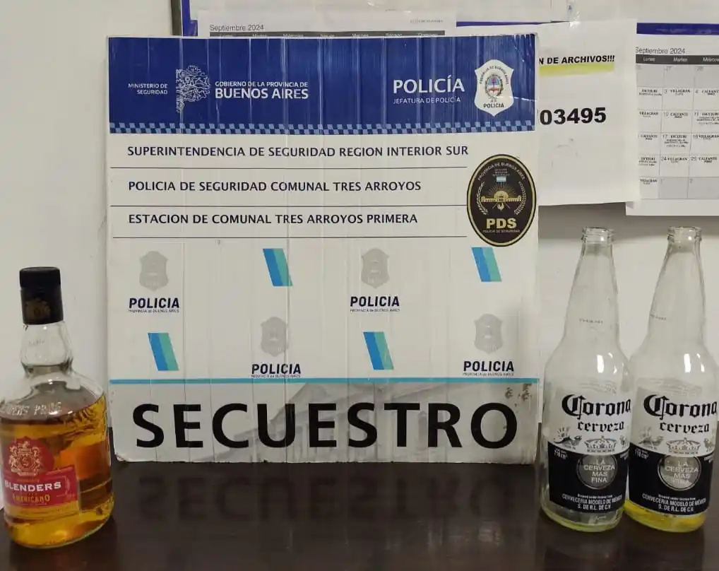 Aprehendido por robar whisky y cerveza de un restaurante