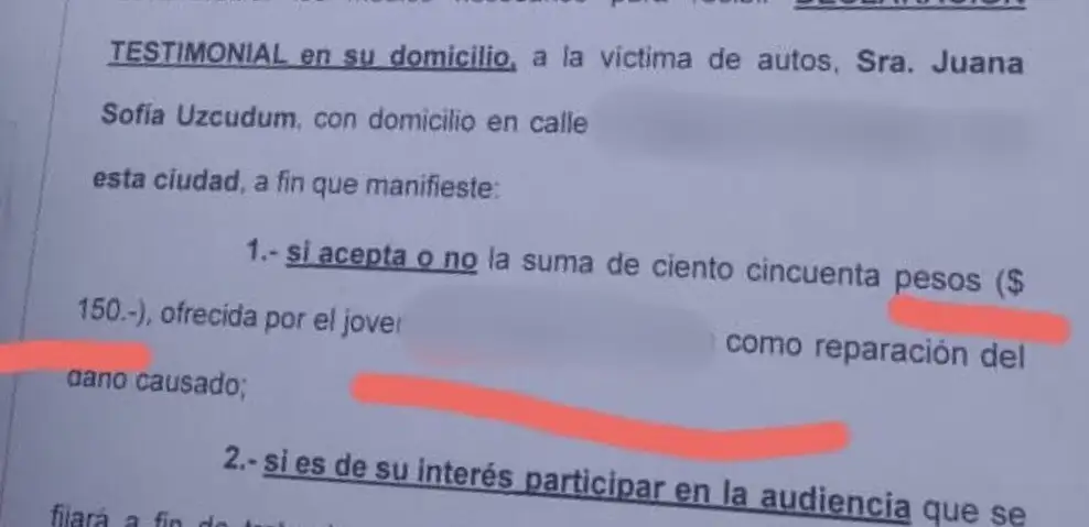 La golpearon, le robaron, intentaron violarla y ahora le ofrecen 150 pesos como reparación