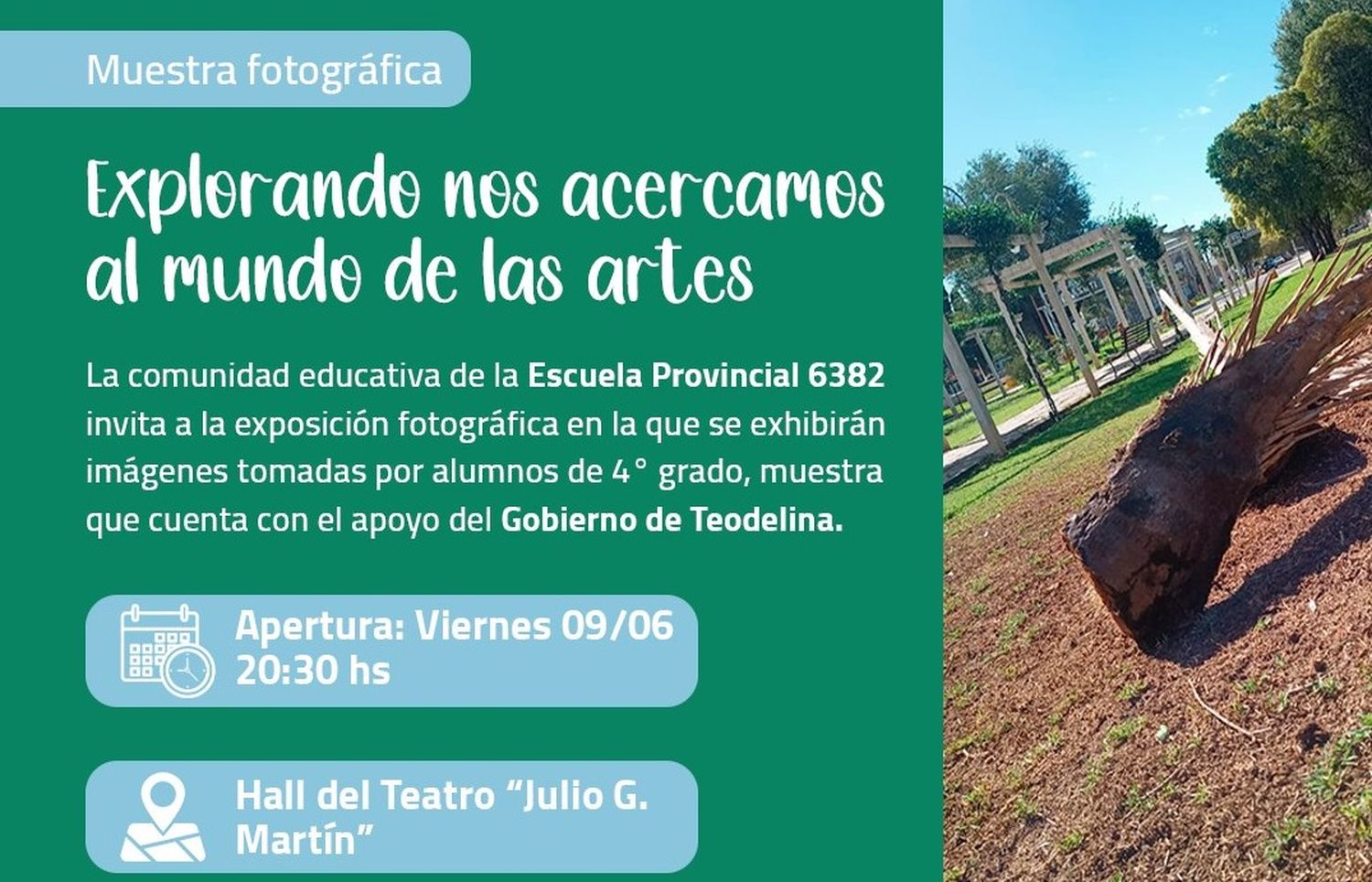 Teodelina: alumnos de 4to grado fotografían la localidad