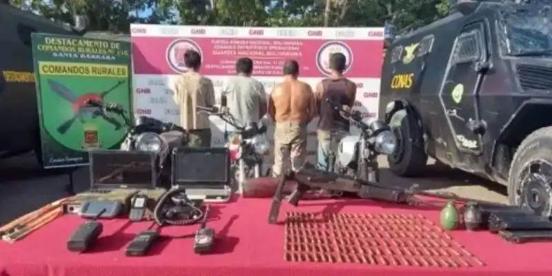 GNB desarticula banda en Chama Lago: hay 4 detenidos y armas incautadas