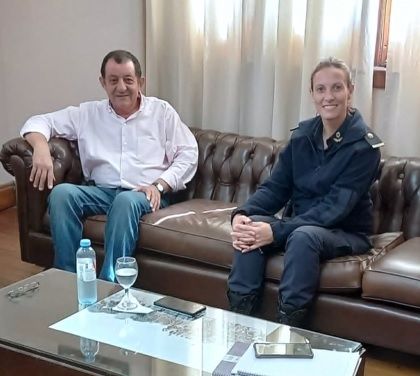 Marini recibió a la primera jefa policial del distrito