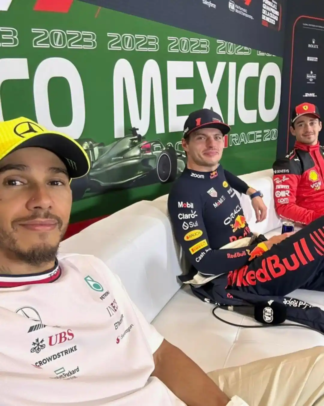 La selfie de ganadores que posteo Lewis Hamilton en sus redes