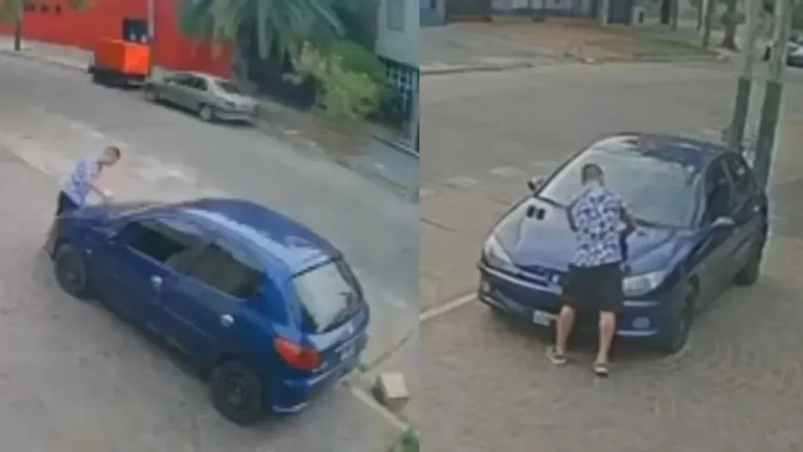 En su ataque, el hombre usó lo que parece ser una lija.