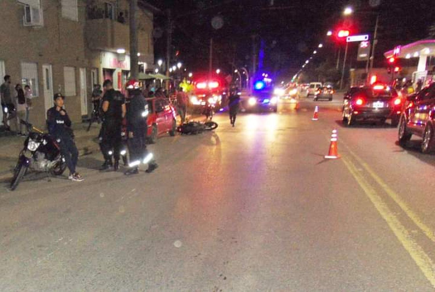 El momento del accidente. Foto: Bomberos Voluntarios de Venado Tuerto