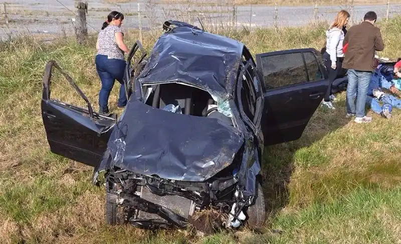 Accidente automovilístico en la ruta 2