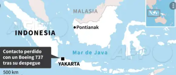 Accidente aéreo ¡ALERTA! en INDONESIA: hay 62 muertos