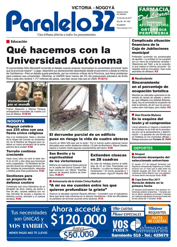 Estos son los temas de tapa en la edición Victoria/Nogoyá de este sábado