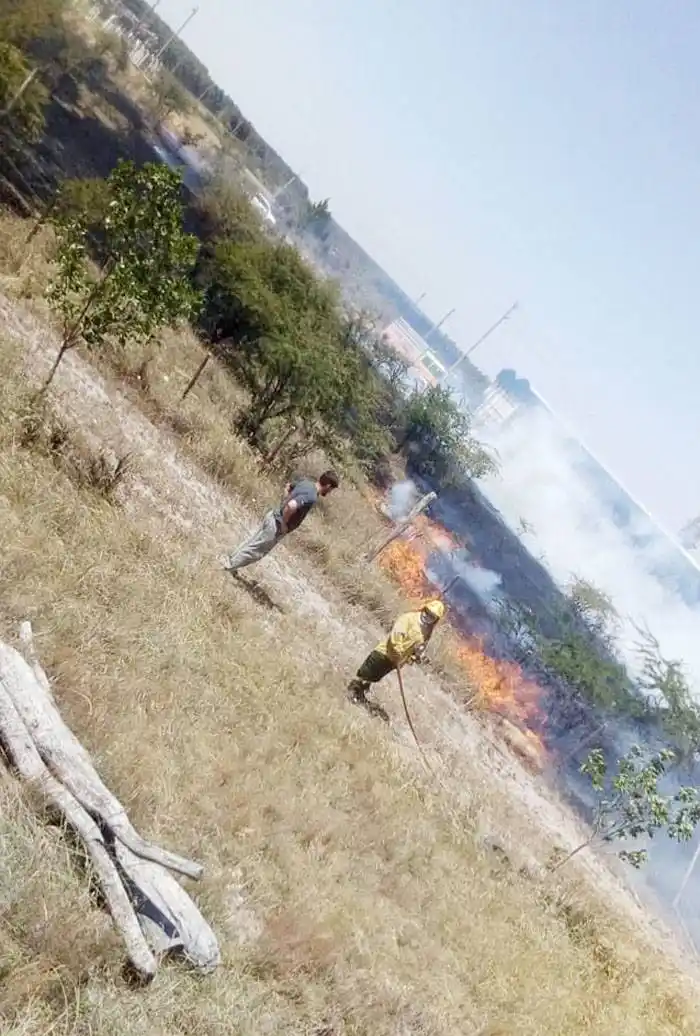 Bomberos Voluntarios controlaron importante incendio en un campo de Villa del Rosario