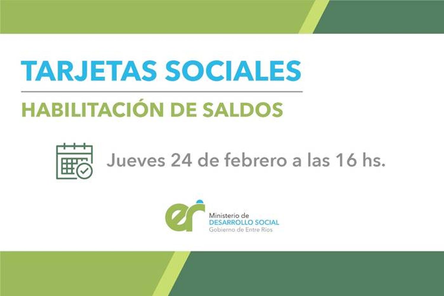 Hoy jueves se acreditan  las tarjetas sociales