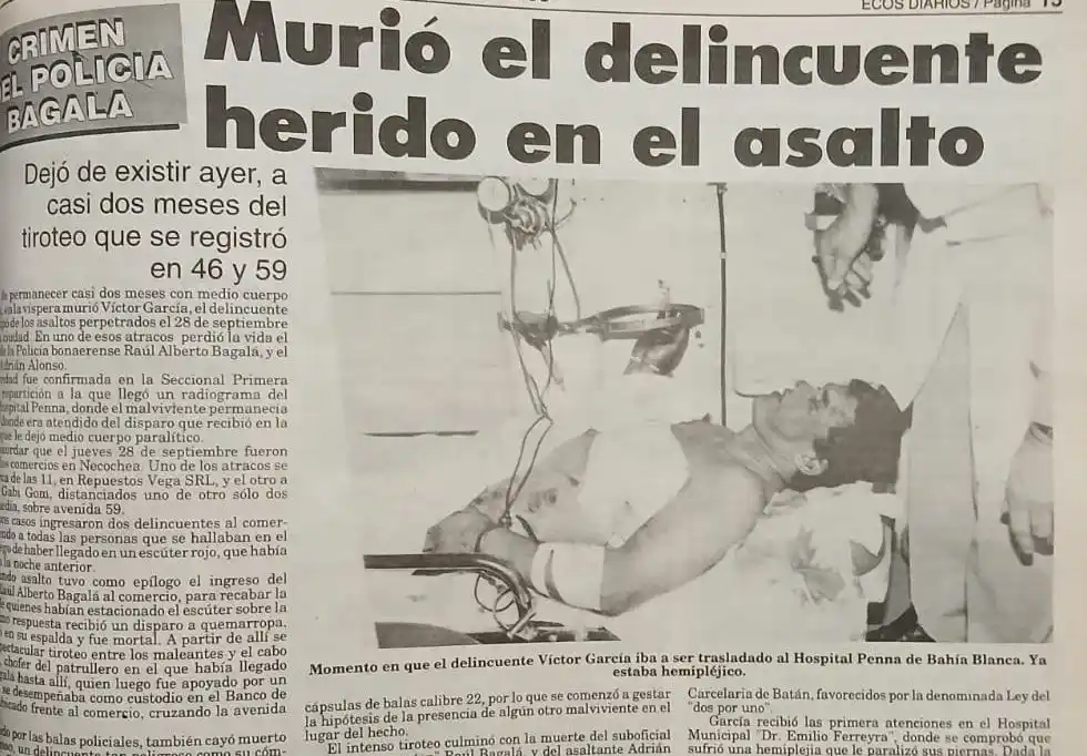 Violencia irracional. El herido sobrevivió dos meses al feroz tiroteo