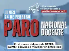 CTERA anuncia paro nacional docente y AGMER convoca a movilización en Entre Ríos