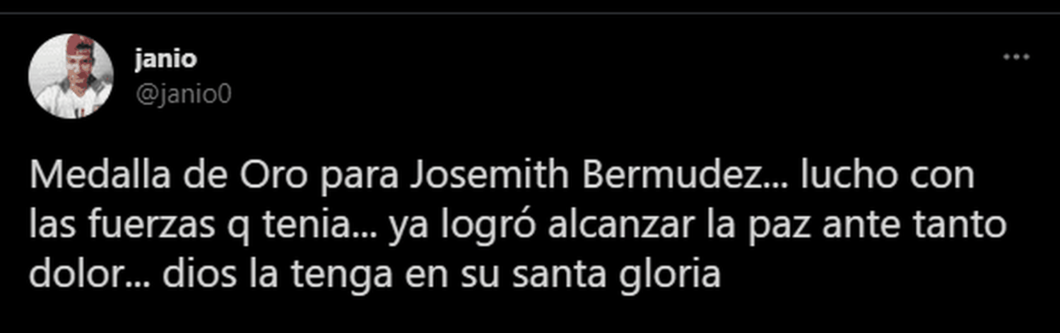 Los seguidores de Josemith Bermúdez le expresaron su cariño. Foto Twitter