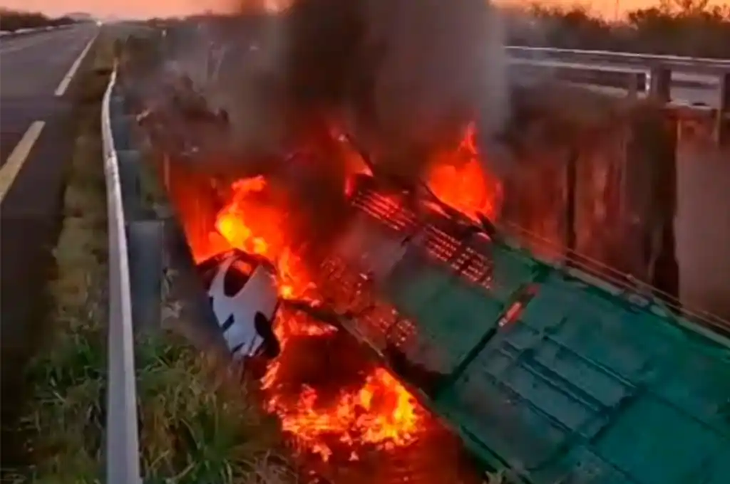 Camionero murió calcinado en Ruta 14