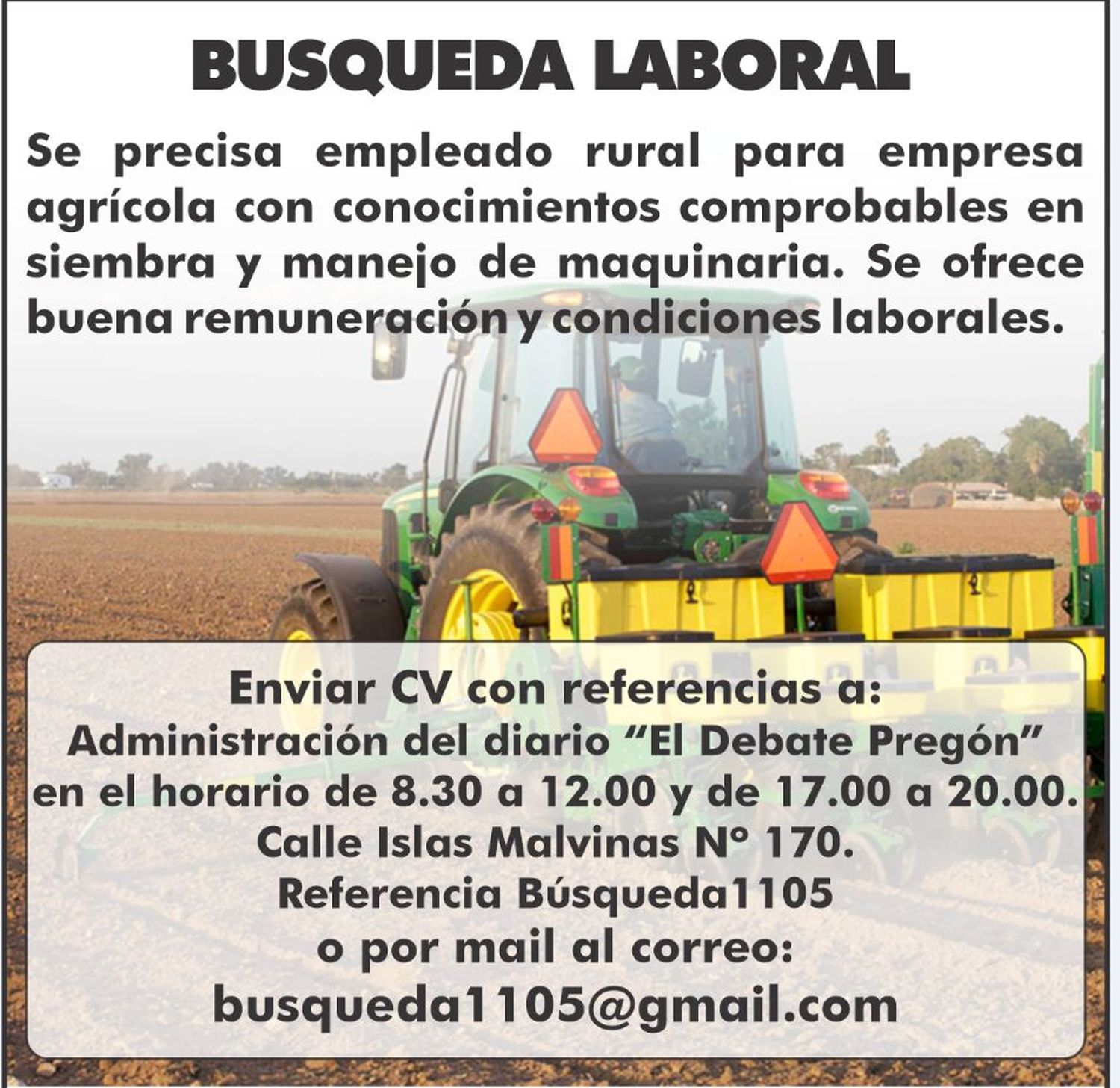 BUSQUEDA LABORAL AGROPECUARIA