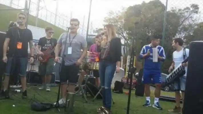 Los jugadores también cantan "Brasil decime que se siente" 