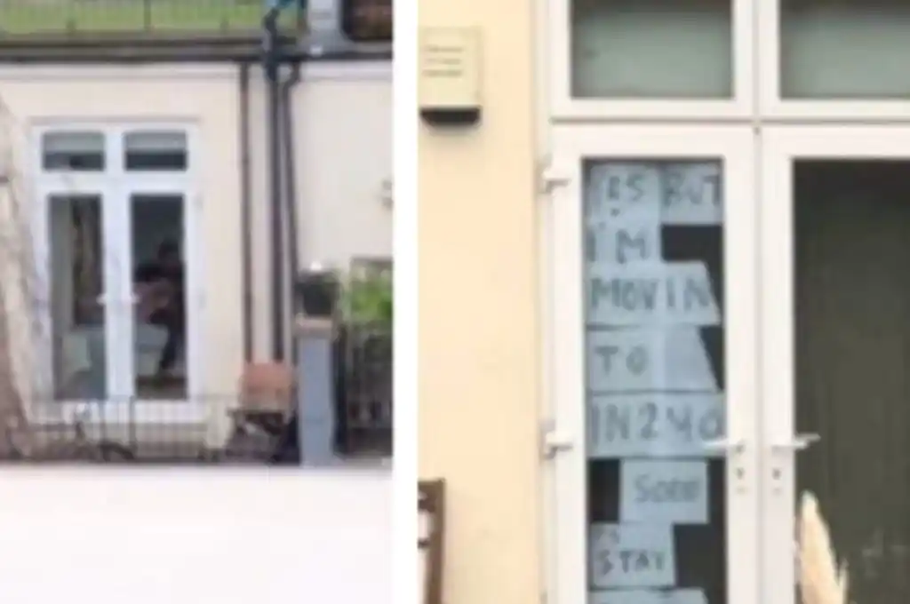Viral: se le declara al vecino con carteles y la respuesta le rompe el corazón