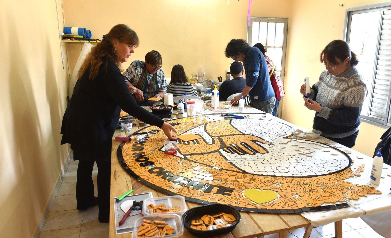 El armado del mural comenzó el pasado jueves.