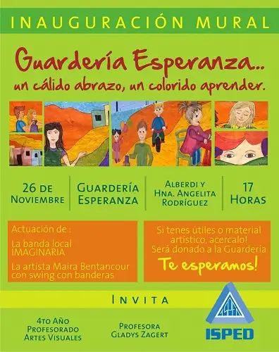 Alumnos del ISPED inaugurarán un mural con movida solidaria