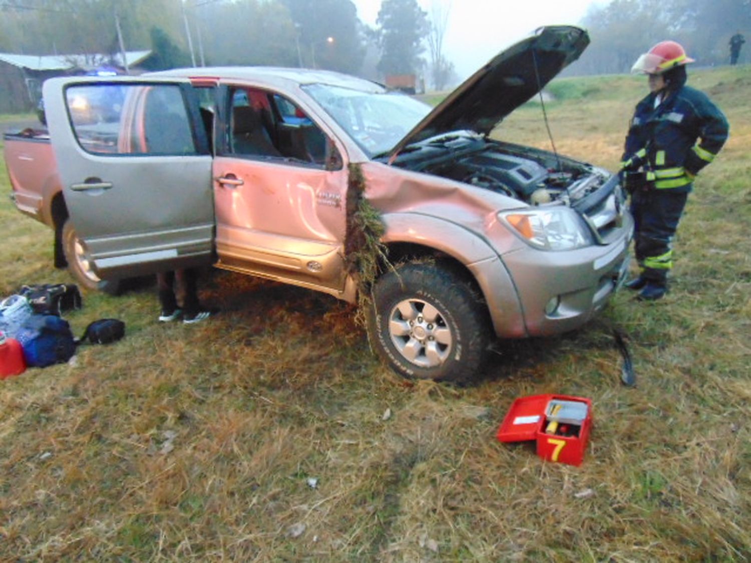 Volcó una camioneta en Ruta 33 a la altura de Venado Tuerto