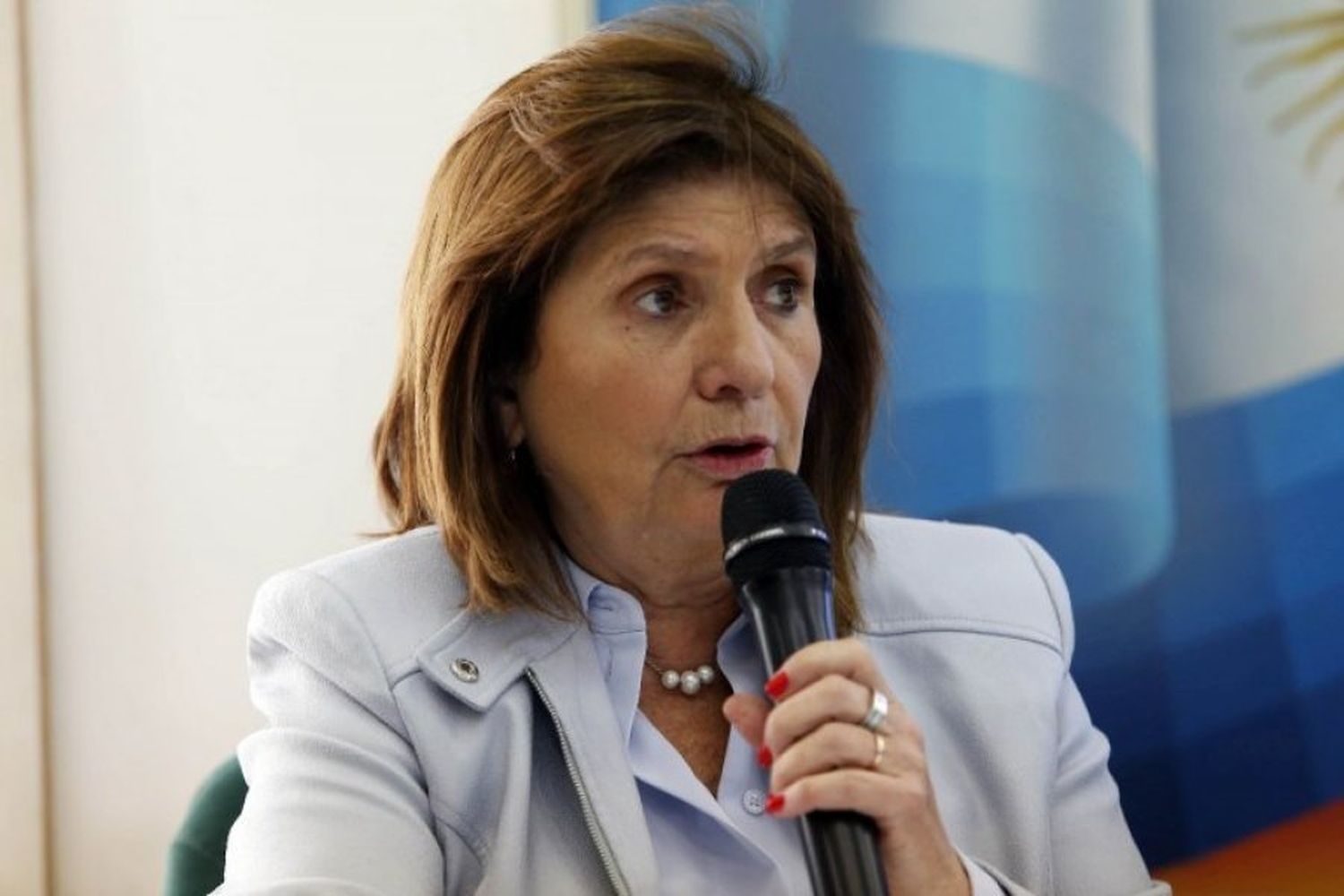 Patricia Bullrich durante la conferencia de prensa