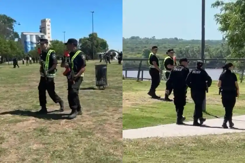 Comenzaron los patrullajes de la policía con armas lanzadoras Byrna en Rosario