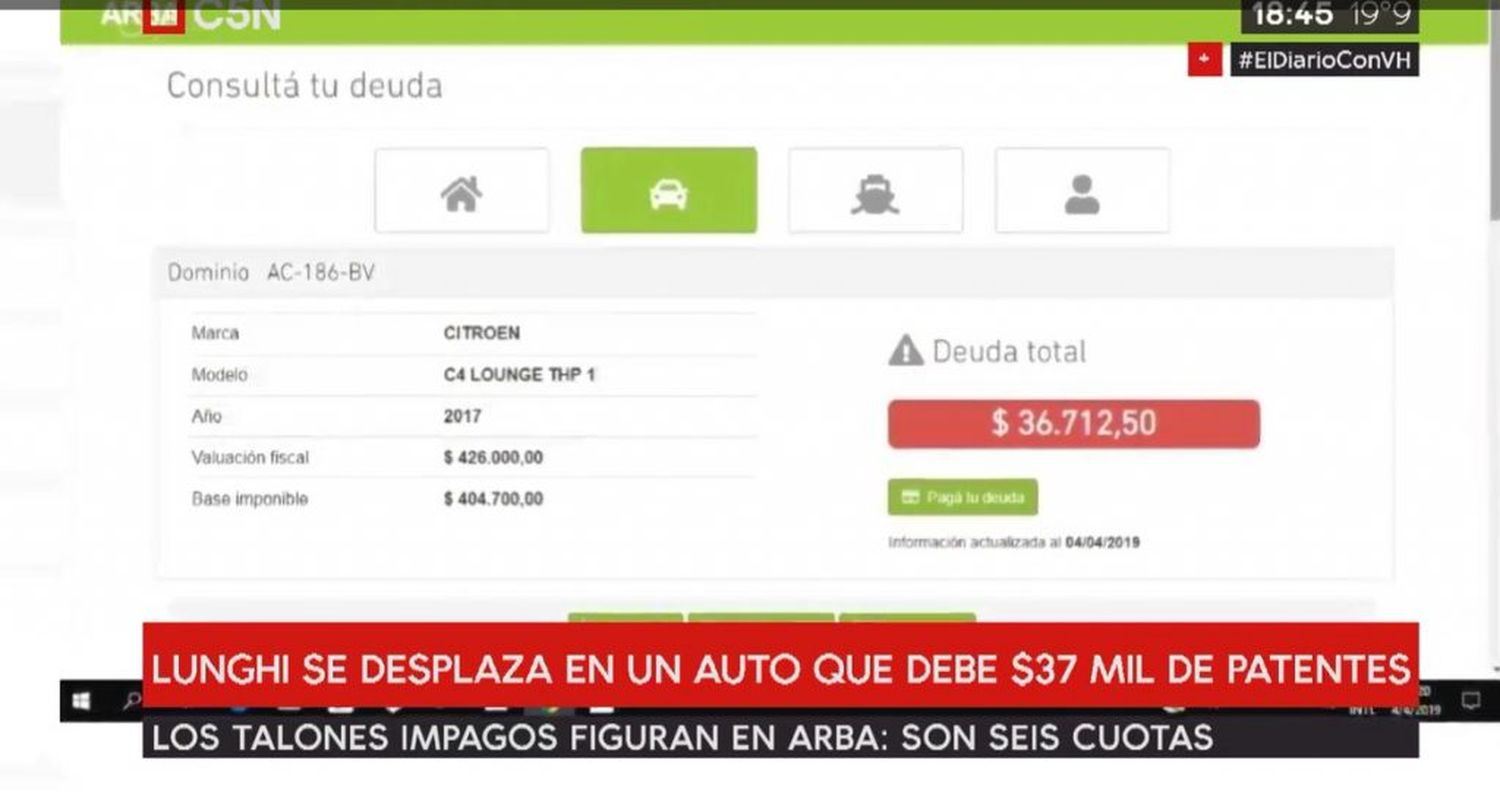 Denuncian que el Intendente se traslada en un auto que adeuda 37 mil pesos de patente