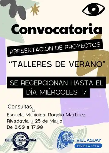 Convocatoria: Presentación de Proyectos “Talleres de Verano”