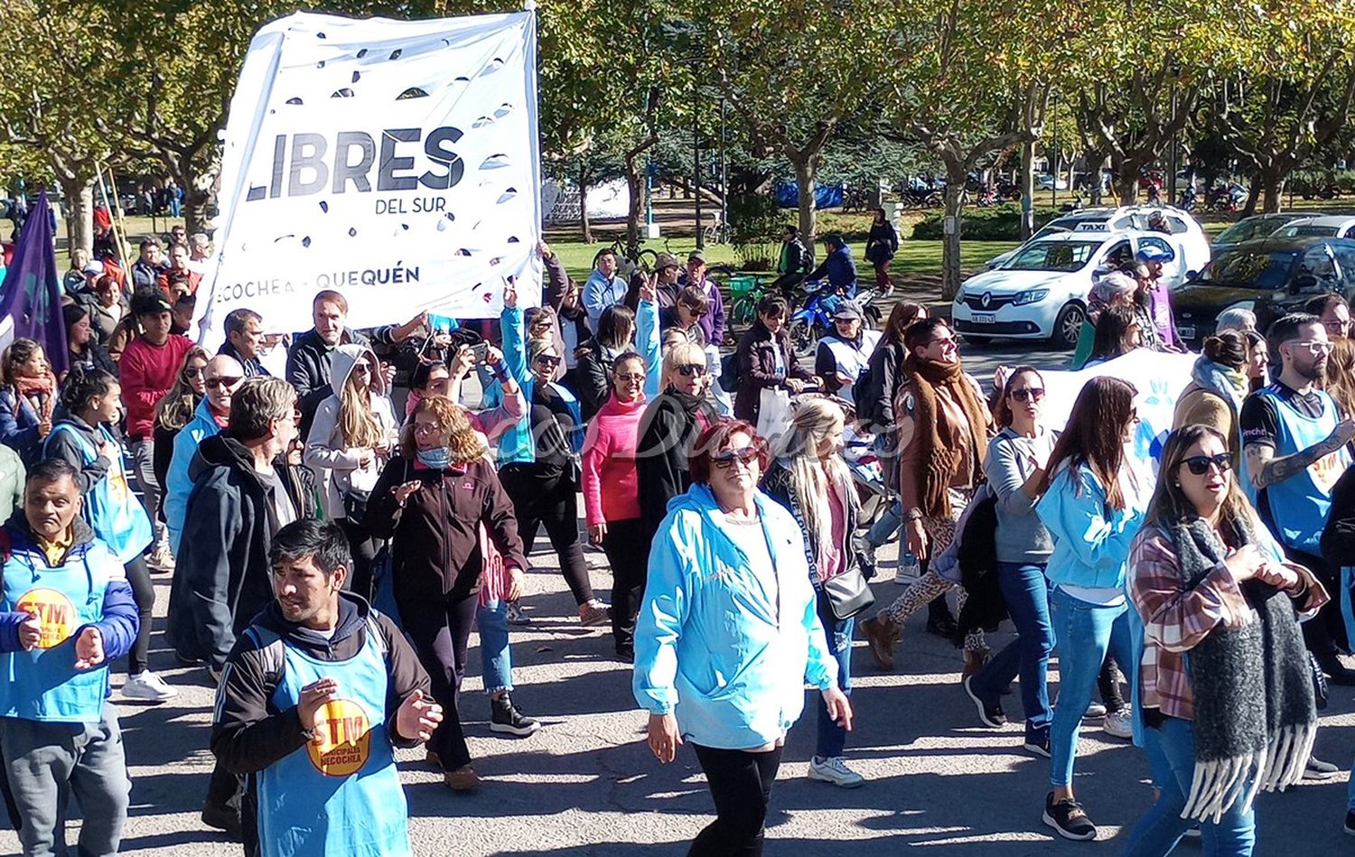 Por el centro. Los manifestantes marcharon contra el gobierno nacional