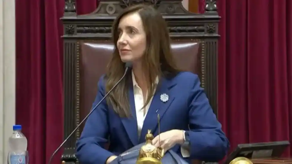 La vicepresidenta, Victoria Villarruel, en el Senado de la Nación.