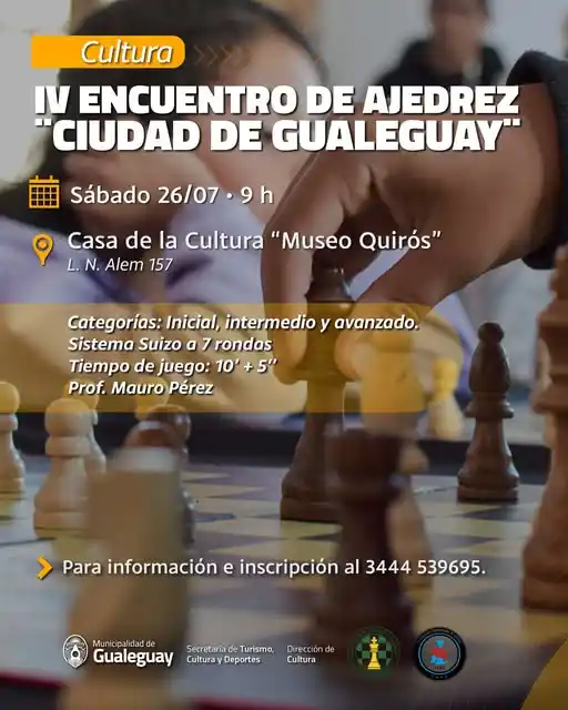 Gualeguay se prepara para su 4° Encuentro de Ajedrez