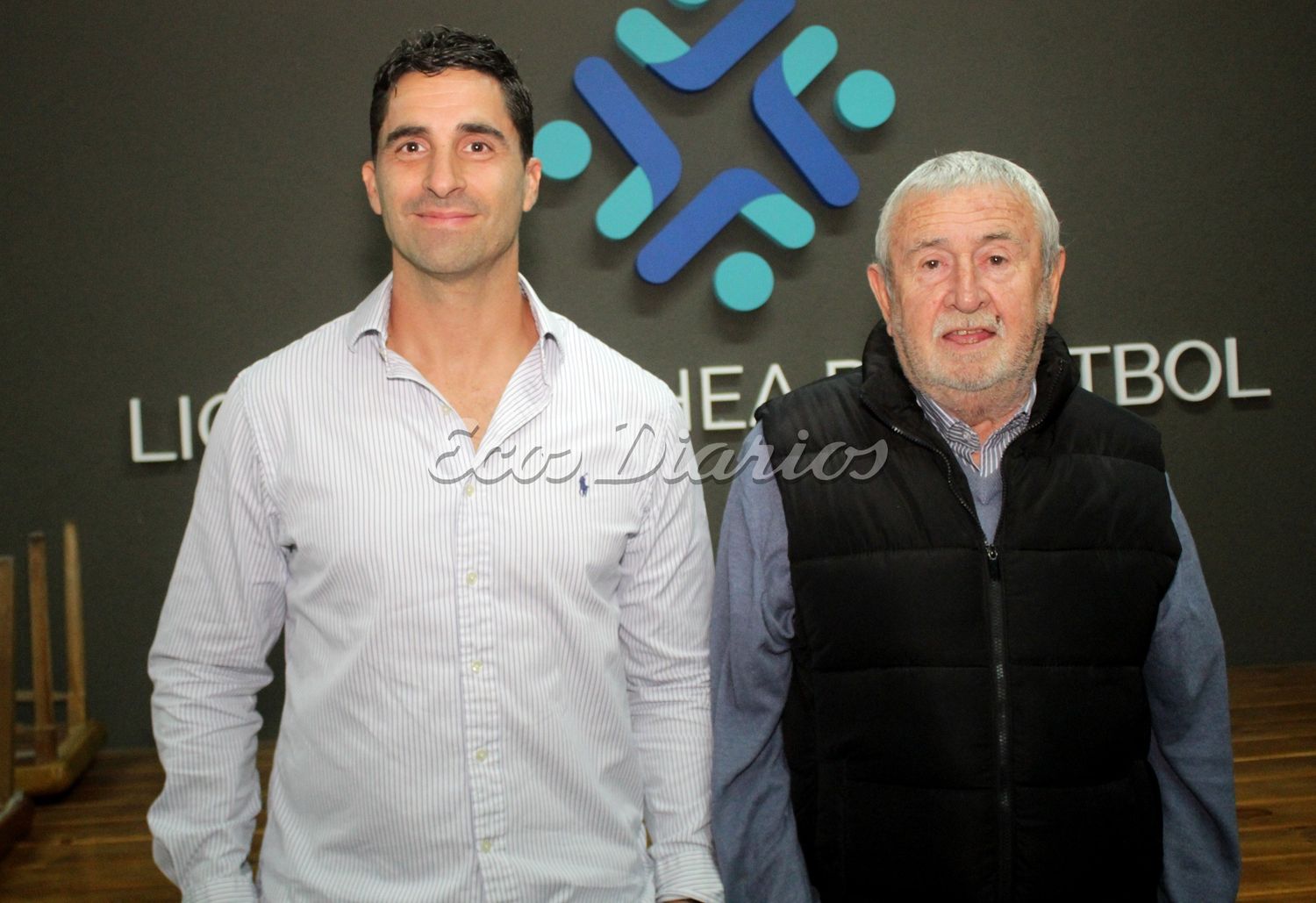 Mandatarios de la Liga. Mariano Murad (vice) y Carlos Domínguez (presidente)