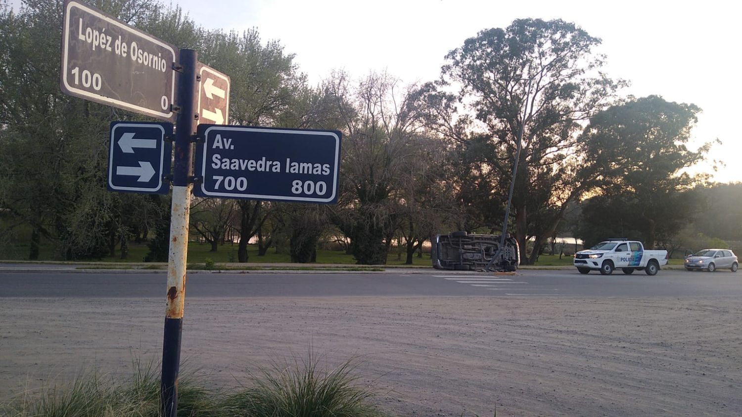 El siniestro se produjo en el cruce de Saavedra Lamas y López de Osornio.