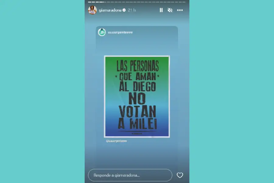 El posteo de Gianinna Maradona en redes.