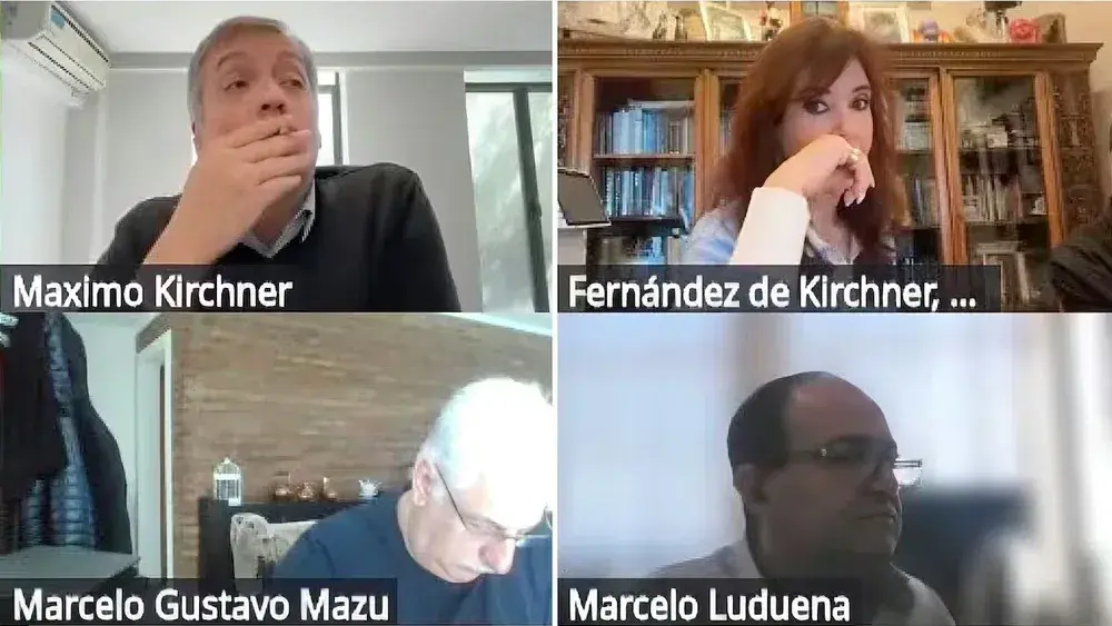 Una imagen de la audiencia vía zoom en la causa Hotesur-Los Sauces.