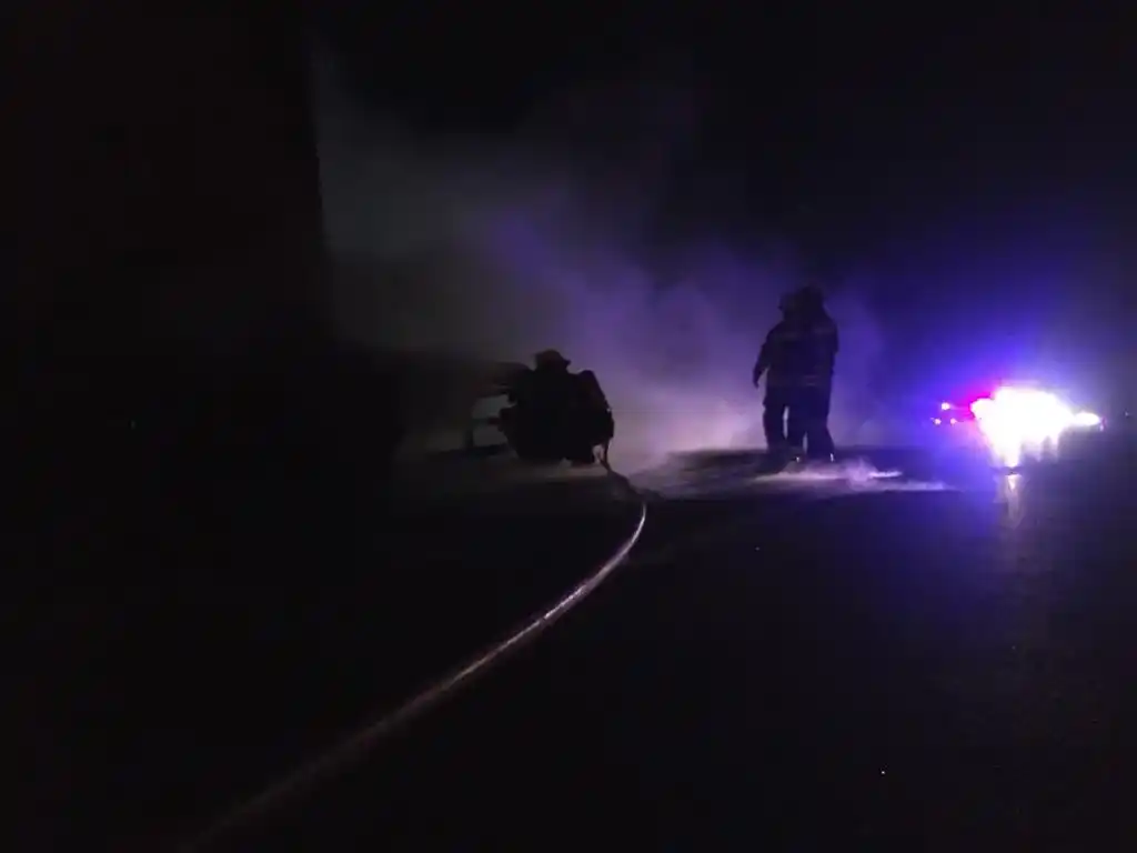 El incendio ocurrió en el km 168 de la ruta 9.