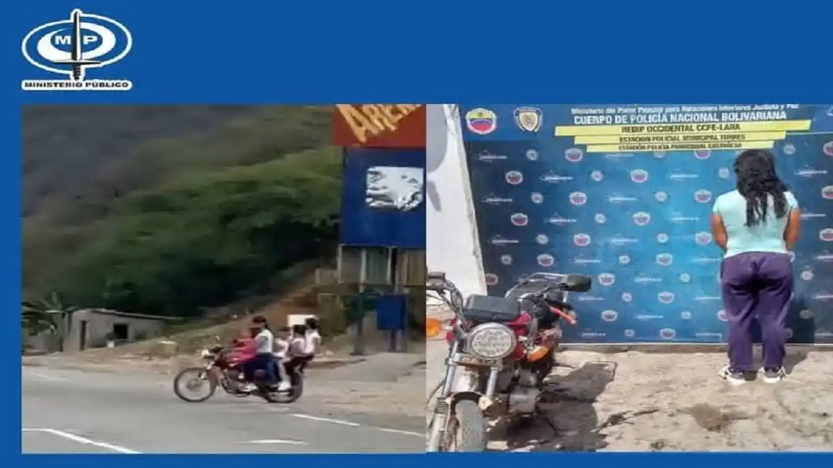 IMPRUDENCIA sobre ruedas: detenida mujer que iba en una moto con 4 niños