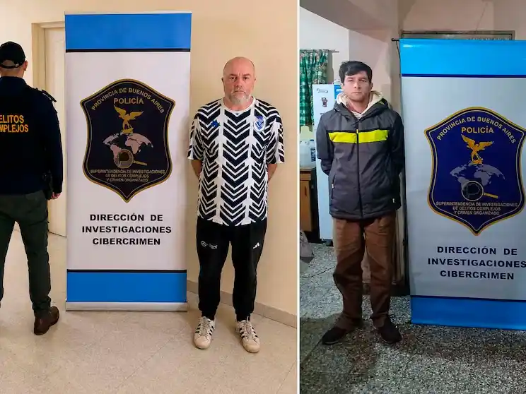 Los detenidos: Gustavo Aníbal Bautista (52), quien trabajaba como profesor de Geografía en escuelas secundarias de Ituzaingó y Morón; y Martín Eduardo Diez (41), empleado del Ministerio de Salud de la Nación. Foto: PF