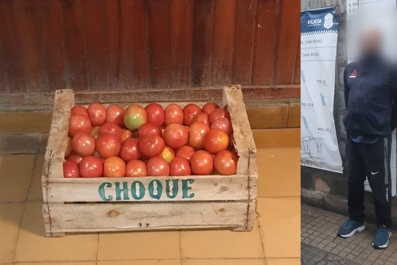 Intentó robar un cajón de tomates en una verdulería y lo detuvieron