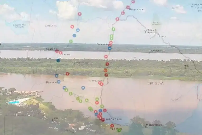 Crecen los ríos Uruguay y Paraná: Concordia ya superó la alerta y el INA prevé más subas