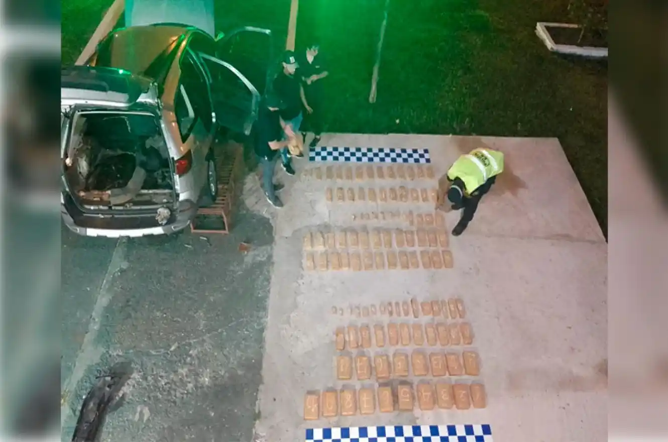 Detectan más de 68 kilos de marihuana y detienen a cuatro personas en el ingreso a Entre Ríos