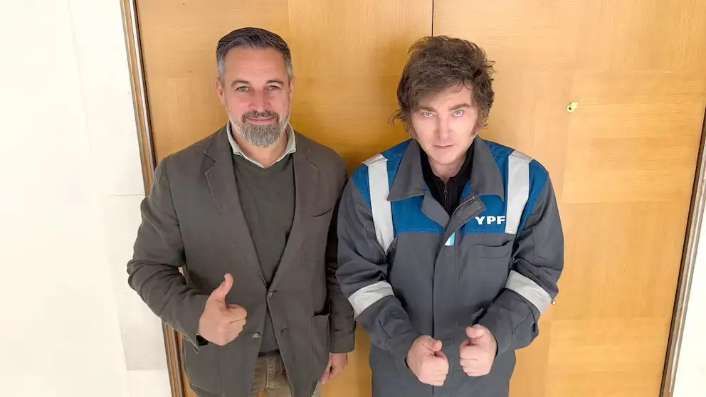 El mandatario argentino se reunió con Abascal, uno de sus principales aliados políticos en Europa.